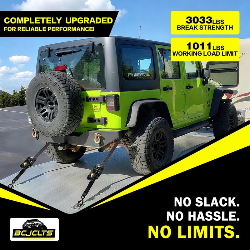 BCJCLTS Retractable Ratchet Straps 2" x 10ft, 3,000lb Break Strength, Heavy Duty Easy Release Tie Down for Trucks, Trailers, Motorcycles, ATVs, Secure Cargo Straps - Image 5